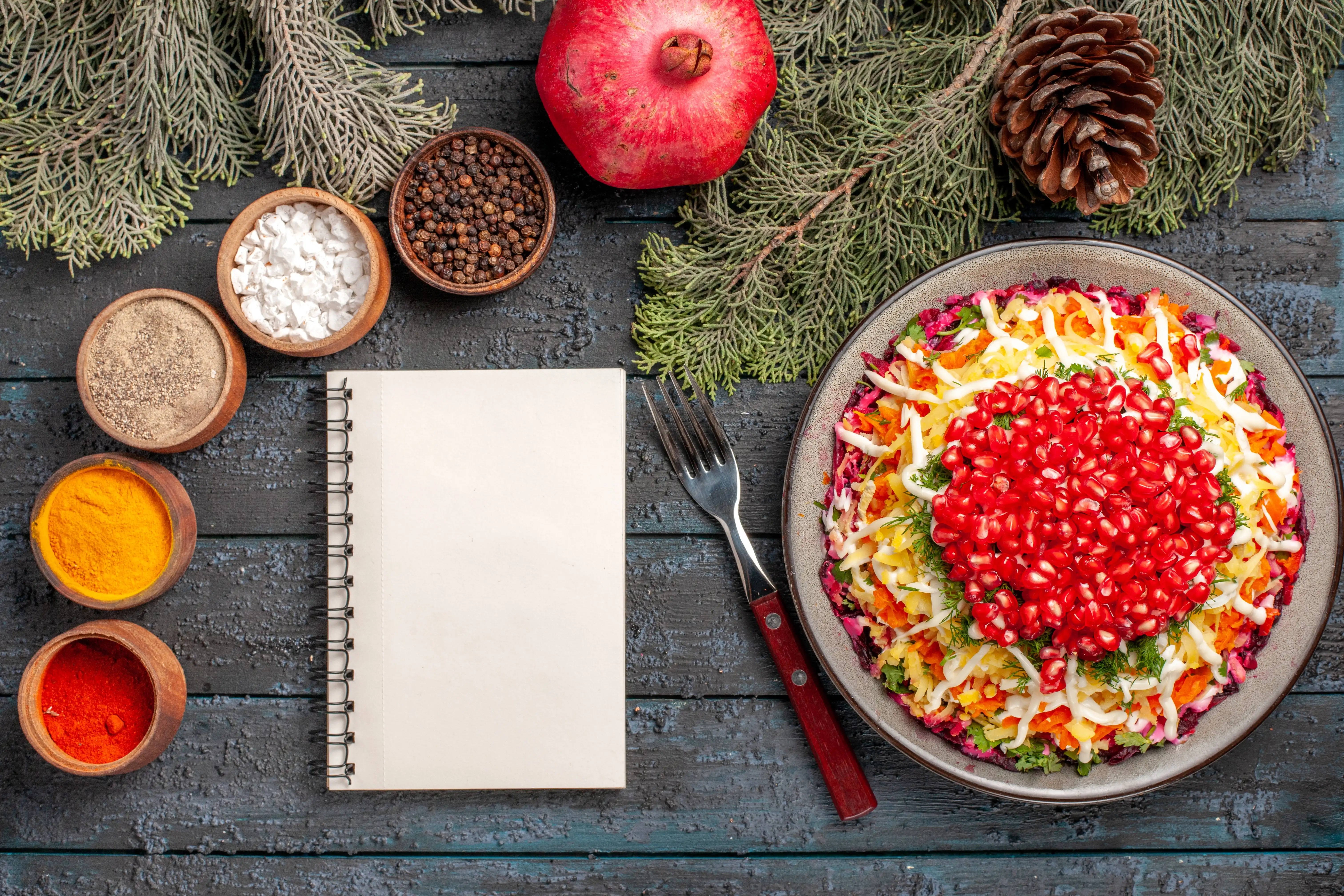 Festive holiday meal with Christmas-themed recipes